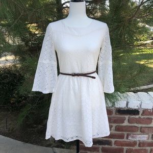 Xhilartion skater dress with bell sleeves